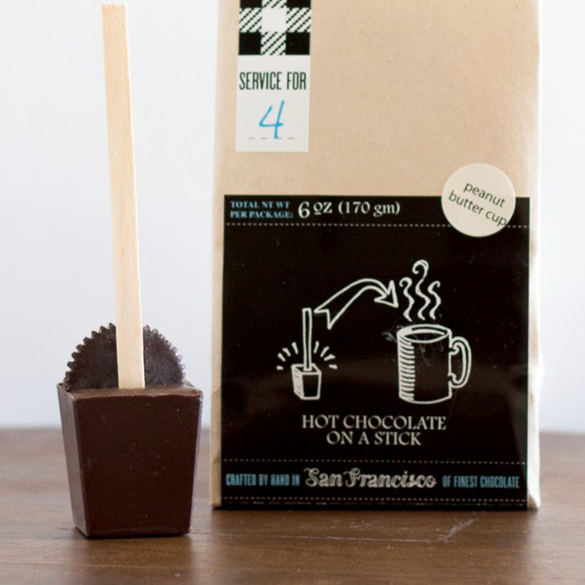 Peanut Butter Cup Hot Chocolate on a Stick