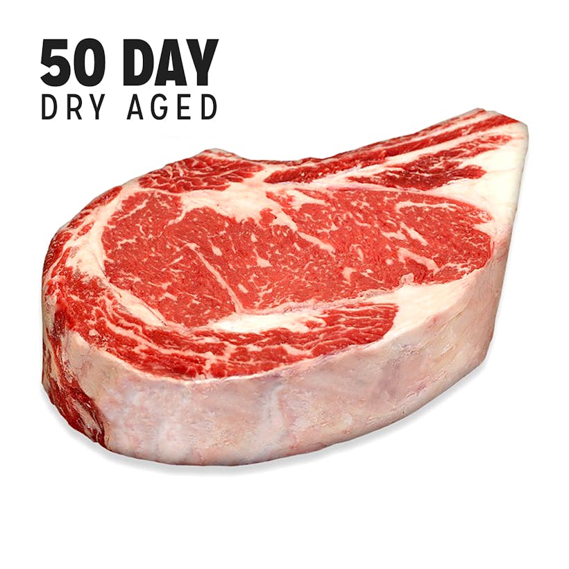 Dry-Aged USDA Prime Black Angus Bone-In NY Strip Steak, Center Cut (Aged 50 Days)