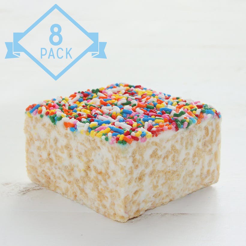Rainbow Sprinkle Marshmallow Crispycakes - 8 Pack