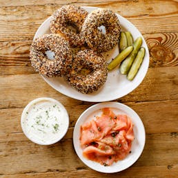 Bagel Brunch with Shmear and Smoked Salmon for 4