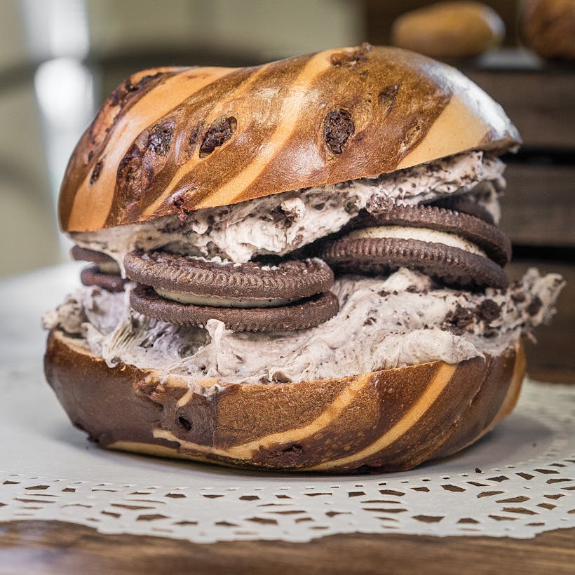 Overloaded Oreo Bagels + Cream Cheese
