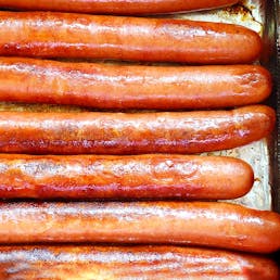 Papaya King Hot Dogs + Tropical Drink
