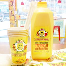 Papaya King Hot Dogs + Tropical Drink