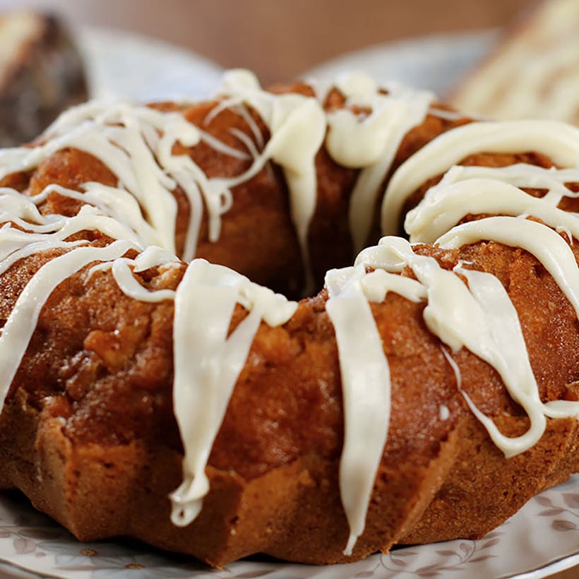 Apple Pound Cake with White Chocolate Drizzle