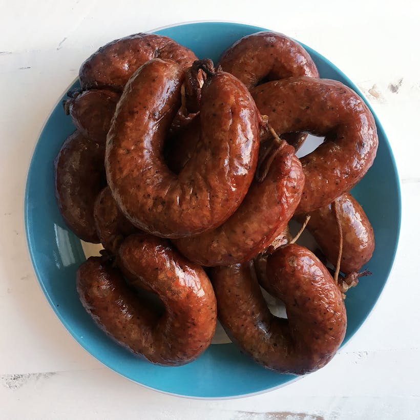 Mesquite Smoked Beef Hot Links + Dry Rub Pack by Davila's BBQ Goldbelly