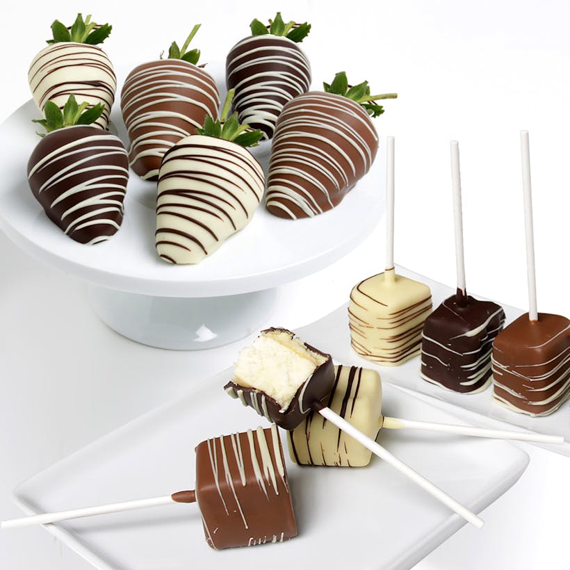Belgian Chocolate Covered Berries & Cheesecake Pops