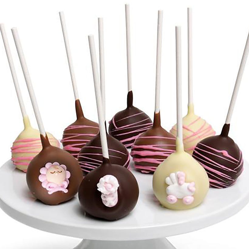 Baby Girl Chocolate Dipped Cake Pops