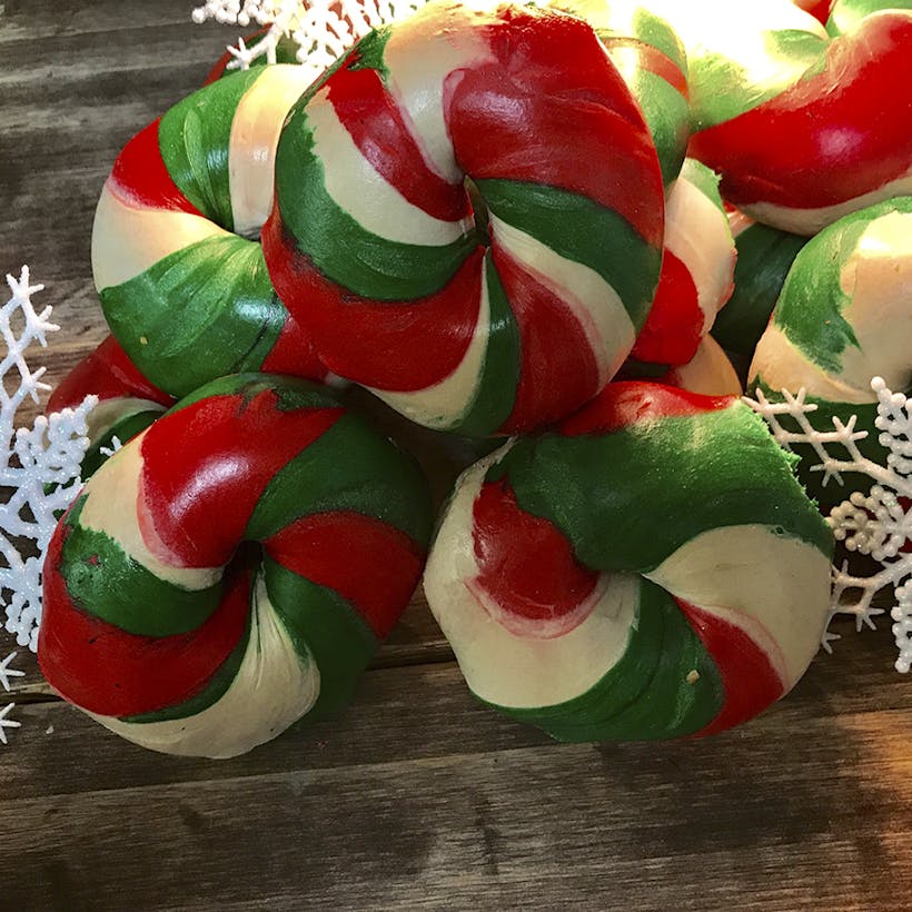 Christmas Bagels + Cream Cheese