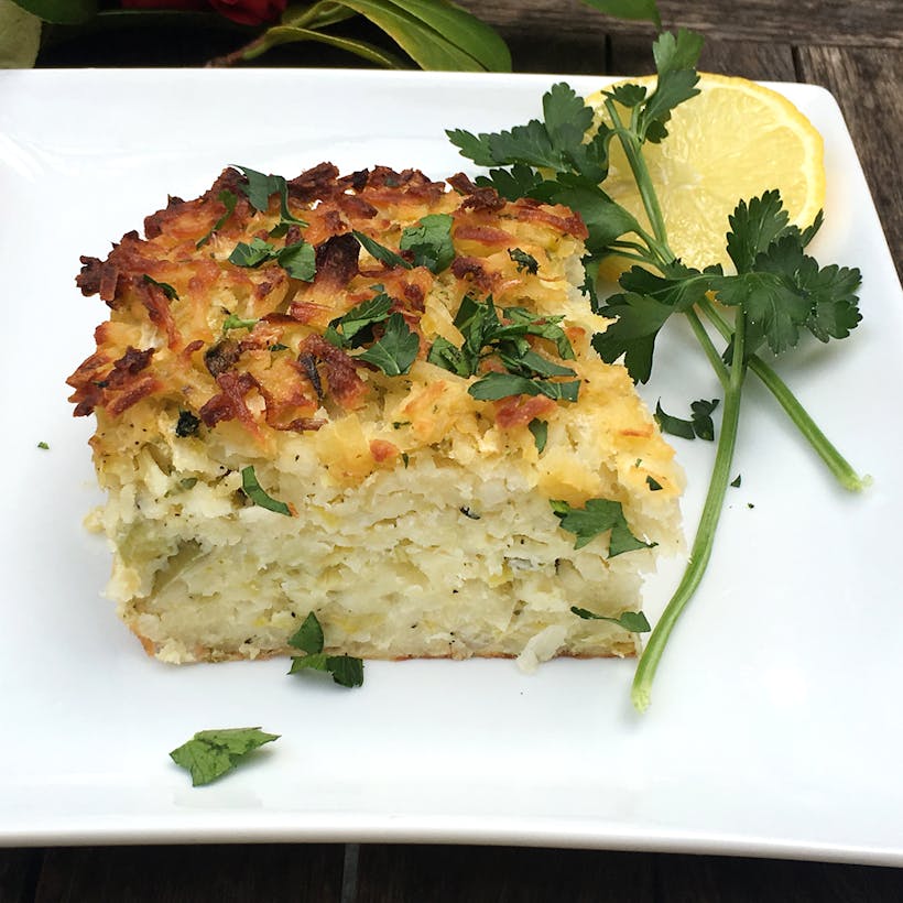 Potato Leek Kugel - Serves 6-8
