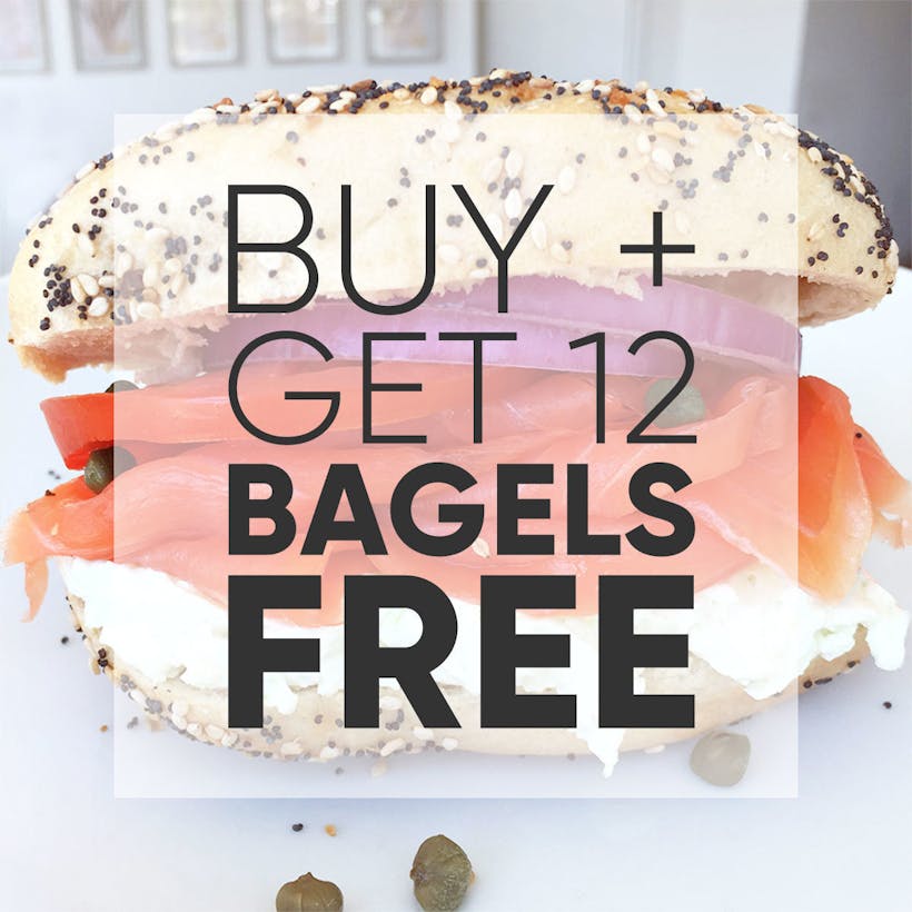 NY Bagel Brunch for 12 with Lox & Cream Cheese + 12 More Bagels FREE