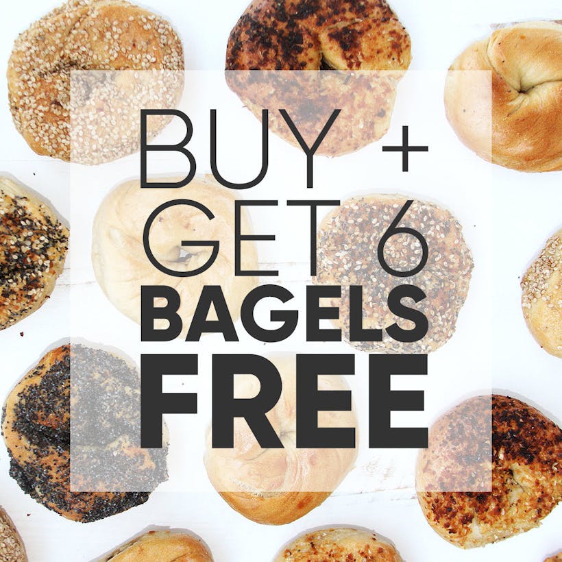 NY Bagel Dozen with Cream Cheese + 6 More Bagels FREE
