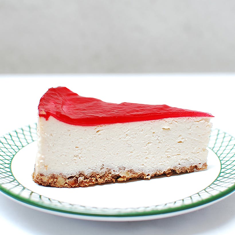 Gluten-Free Vegan Vanilla Cheesecake with Raspberry Jam