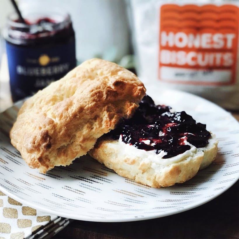 Giant Butterhole Biscuits + Bow Hill Blueberry Jam