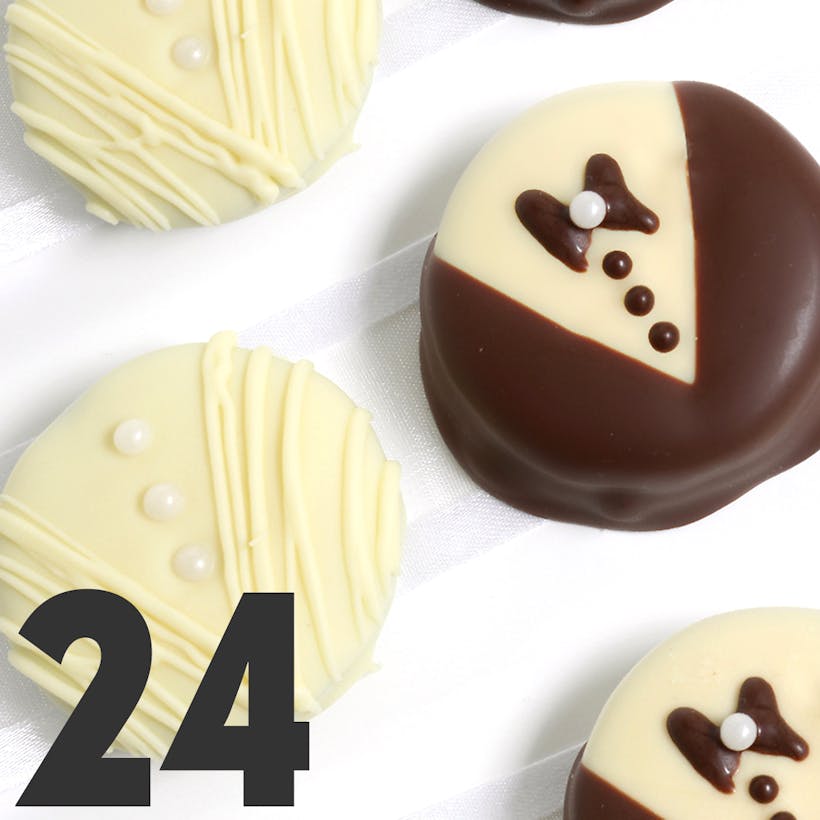 Bride & Groom Belgian Chocolate-Dipped OREO® Cookies Gift - 24 Pack