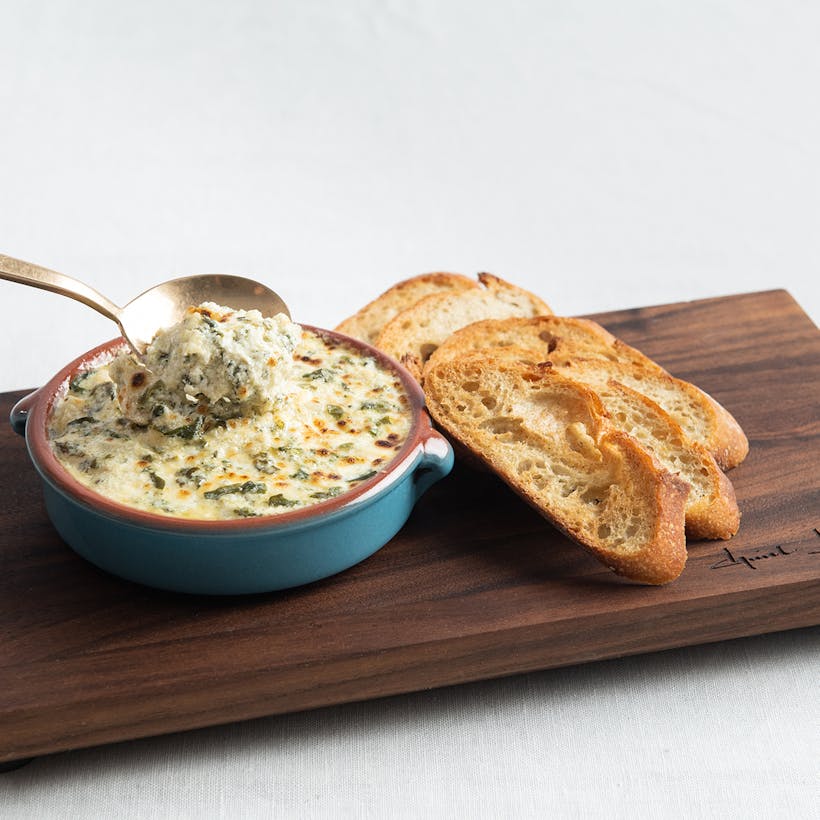 Artichoke & Spinach Dip with Crostini