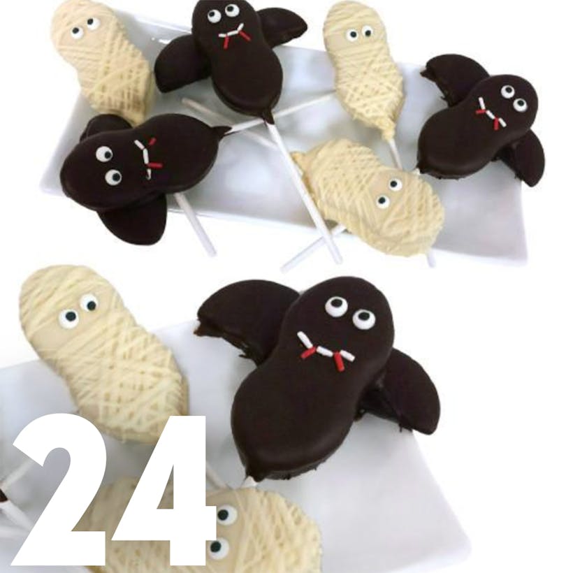 Bats & Mummies Halloween Cookie Pops - 24 Pack