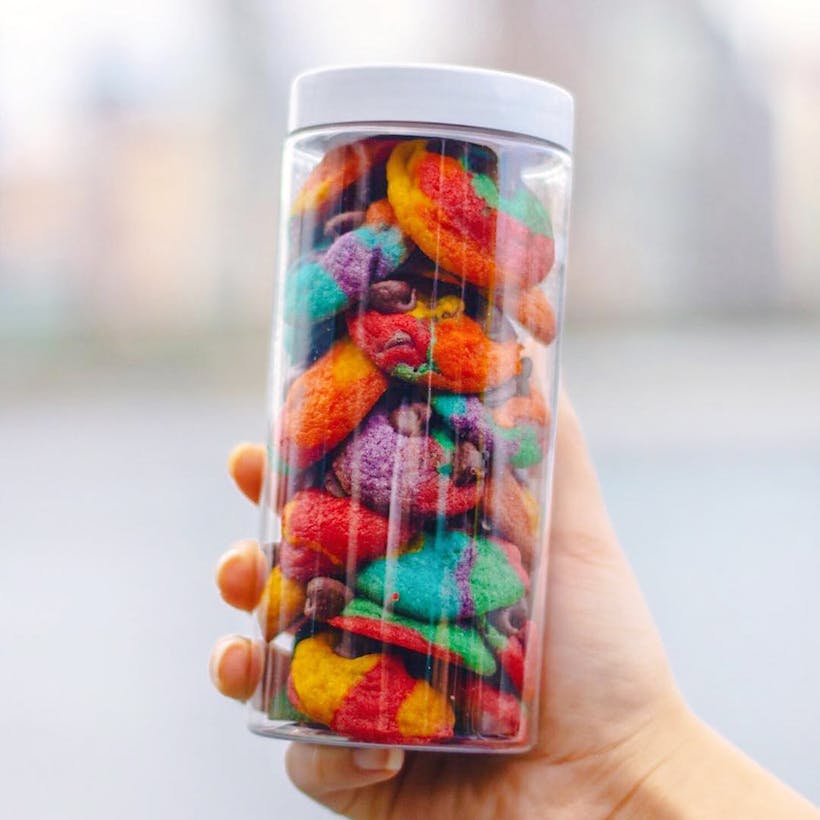 Mini Rainbow Chocolate Chip Cookie Gift Tubes - 4 Pack