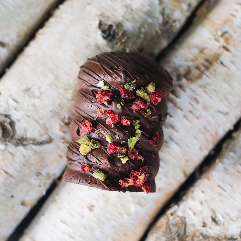 Smoked Pistachio Dried Cherry Chocolate Fudge