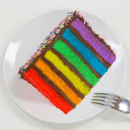 Chocolate Fudge Rainbow Cake