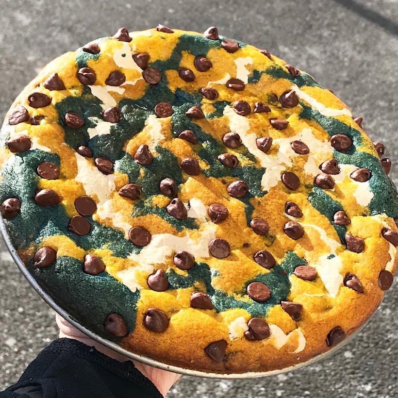 Big Game Blue & Gold Chocolate Chip Cookie Cake