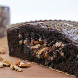 Pecan Stuffed Chocolate Cake - Bake You Rich Winner