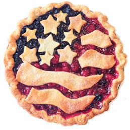 Not So Tiny Blueberry Cherry American Flag Pie - 9" Pie