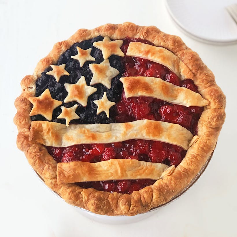 Not So Tiny Blueberry Cherry American Flag Pie - 9" Pie