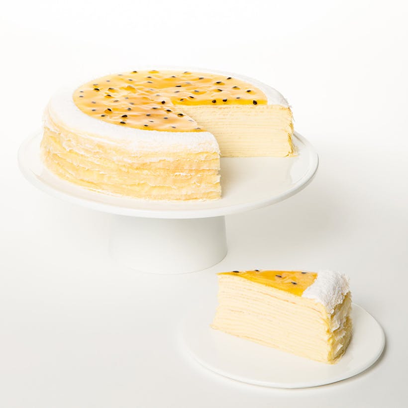 Passion Fruit Mille Crêpes Cake