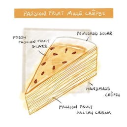 Passion Fruit Mille Crêpes Cake