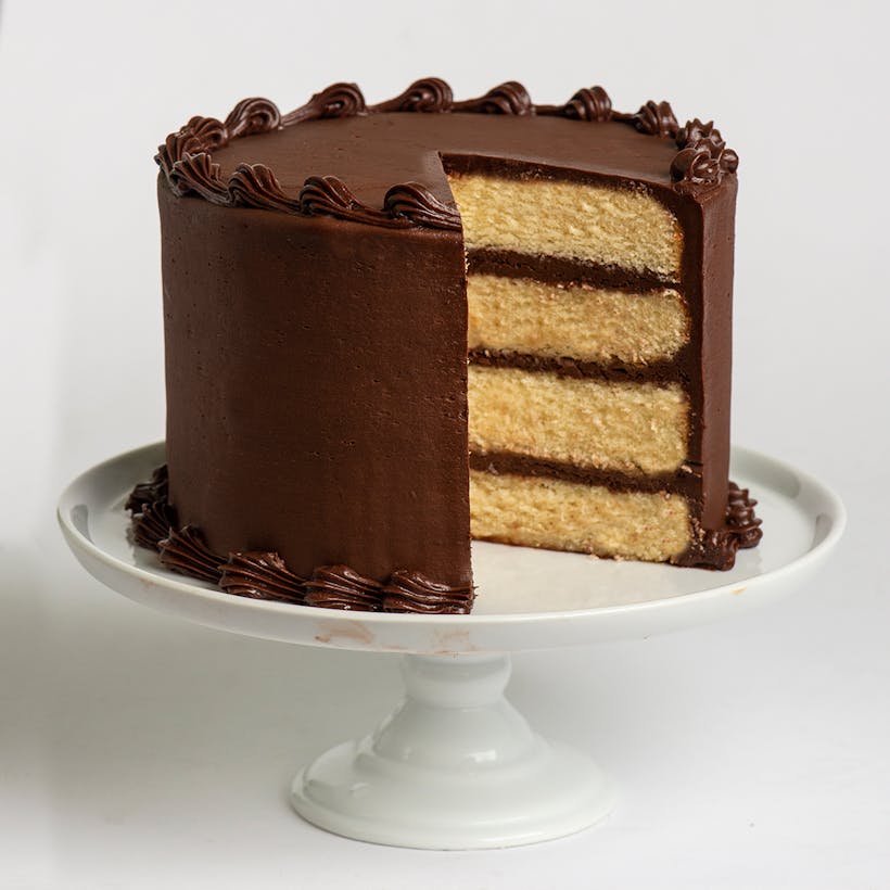 Golden Chocolate Cream Cheese 4-Layer Cake