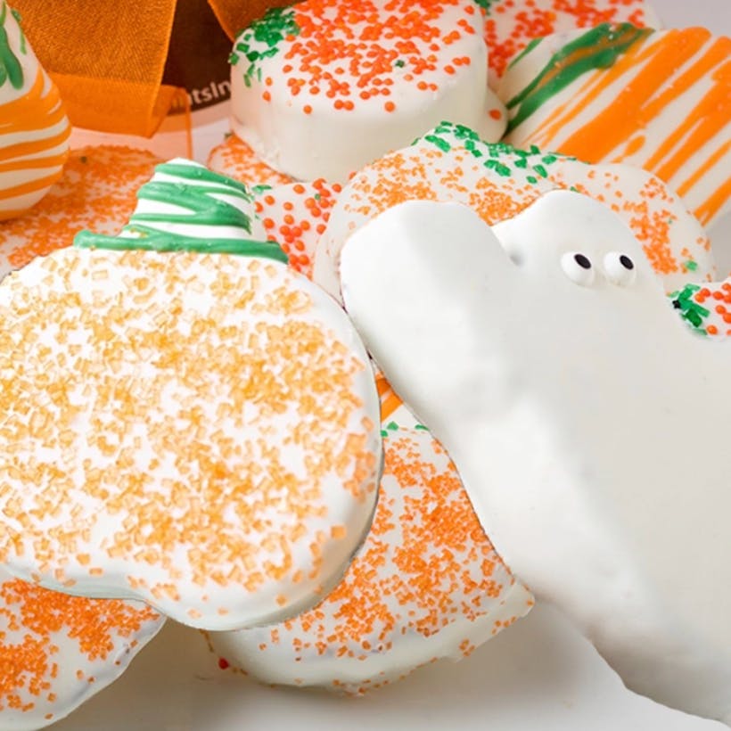 Chocolate Covered Ghost or Pumpkin Brownies - 12 Pack