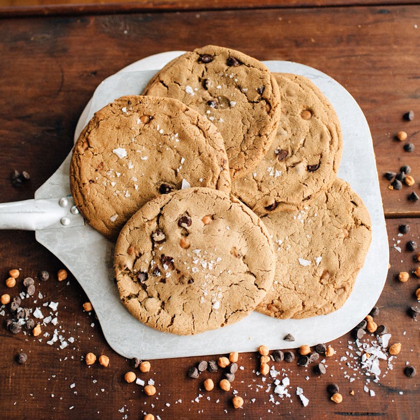 GIANT Sea Salt Caramel Chocolate Chip Cookies - 5 Pack