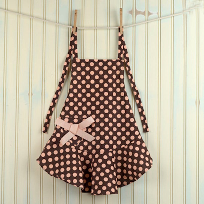 Brown & Pink Polka Dot Josephine Children's Apron
