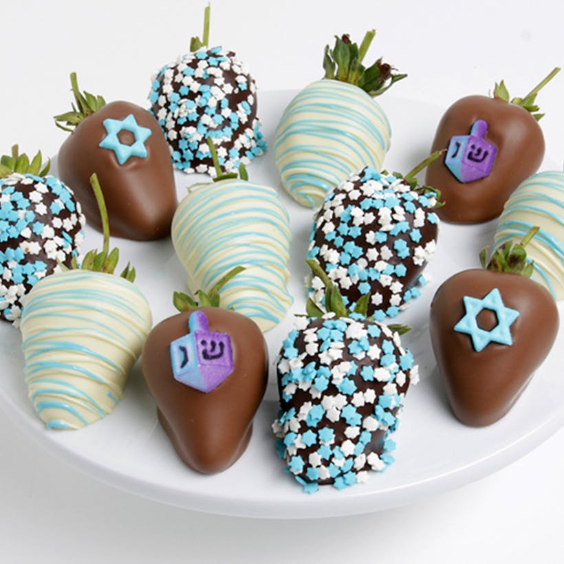 Hanukkah Chocolate Covered Strawberries